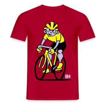 Cycliste - Cyclisme - T-shirt homme - rouge - Devant - AI Model Male 178 dark (178cm)
