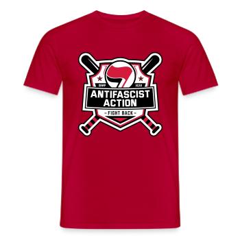 ANTIFA - Antifascist Action (II) - Men's T-Shirt - red - Front - AI Model Male 178 dark (178cm)