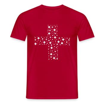 Schweiz T-shirt Geschenkidee - Männer T-Shirt - Rot - Vorne - AI Model Male 178 dark (178cm)