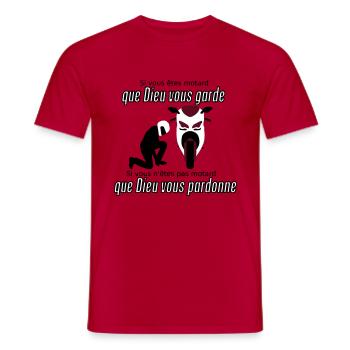 Que Dieu vous pardonne - T-shirt homme - rouge - Devant - AI Model Male 178 dark (178cm)