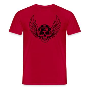 biker skull wings uk - Men's T-Shirt - red - Front - AI Model Male 178 dark (178cm)