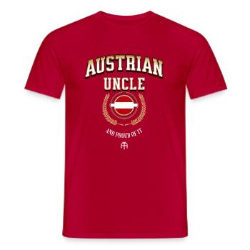 Austrian Uncle Österreich Spruch - Männer T-Shirt - Rot - Vorne - AI Model Male 178 dark (178cm)