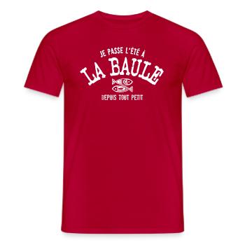 Je passe l été à La Baule depuis tout petit - T-shirt homme - rouge - Devant - AI Model Male 178 dark (178cm)