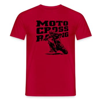Motocross - Moto Cross - Supercross - MX - SX - Männer T-Shirt - Rot - Vorne - AI Model Male 178 dark (178cm)