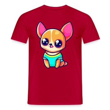 Chihuahua Cute Colorful - Men's T-Shirt - red - Front - AI Model Male 178 dark (178cm)