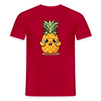 Süße lustige Ananas Sommer Kawaii Geschenk - Männer T-Shirt - Rot - Vorne - AI Model Male 178 dark (178cm)