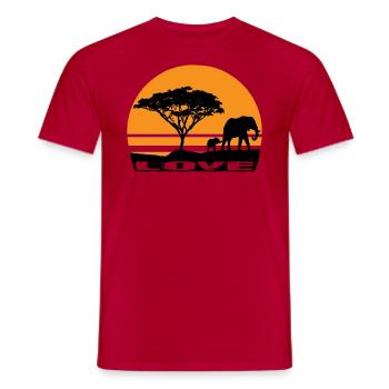 Elephants - Men's T-Shirt - red - Front - AI Model Male 178 dark (178cm)