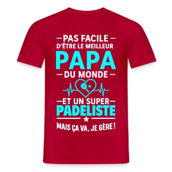 Herz + Padel – Super Dad Padel Spieler - Männer T-Shirt - Rot - Vorne - AI Model Male 178 dark (178cm)