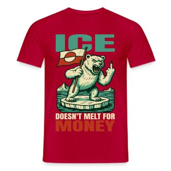 Greenland Doesn't Melt For Money - Männer T-Shirt - Rot - Vorne - AI Model Male 178 dark (178cm)
