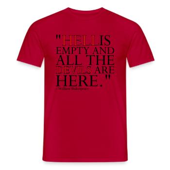 ENFER EST VIDE ET TOUS LES DIABLES SONT ICI - T-shirt homme - rouge - Devant - AI Model Male 178 dark (178cm)