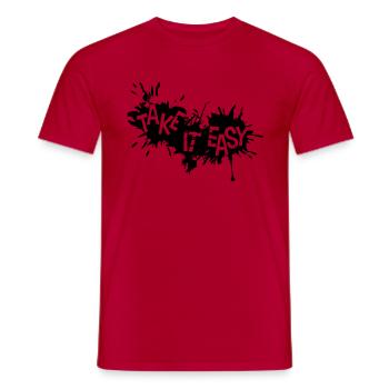 paint drops graffiti blob splash take it log - Men's T-Shirt - red - Front - AI Model Male 178 dark (178cm)