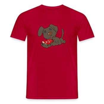 Dog pizza - Men's T-Shirt - red - Front - AI Model Male 178 dark (178cm)