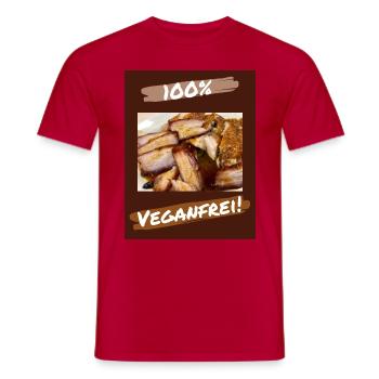 100% vegan-free - Gift - Men's T-Shirt - red - Front - AI Model Male 178 dark (178cm)
