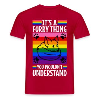 C’est une chose poilue que vous ne comprendriez pas - T-shirt homme - rouge - Devant - AI Model Male 178 dark (178cm)