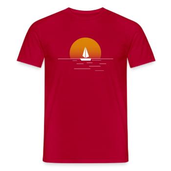 Voilier sur la mer - T-shirt homme - rouge - Devant - AI Model Male 178 dark (178cm)