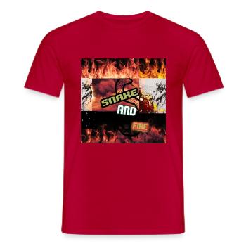 Snake - Men's T-Shirt - red - Front - AI Model Male 178 dark (178cm)