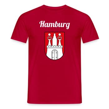 Hamburg - Männer T-Shirt - Rot - Vorne - AI Model Male 178 dark (178cm)