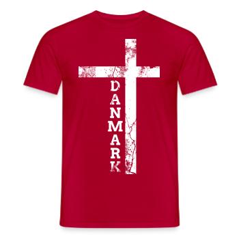 Danemark Danemark drapeau drapeau - T-shirt homme - rouge - Devant - AI Model Male 178 dark (178cm)