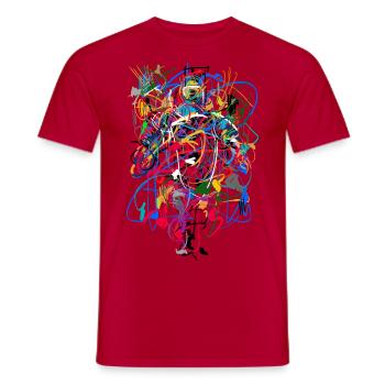 abstract - Men's T-Shirt - red - Front - AI Model Male 178 dark (178cm)