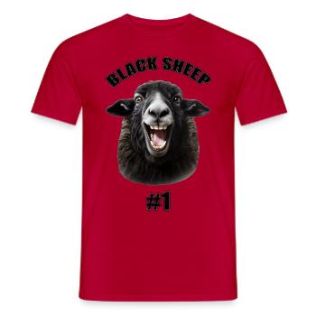 Mouton noir - Grand mouton noir T-Shirt !! - T-shirt homme - rouge - Devant - AI Model Male 178 dark (178cm)