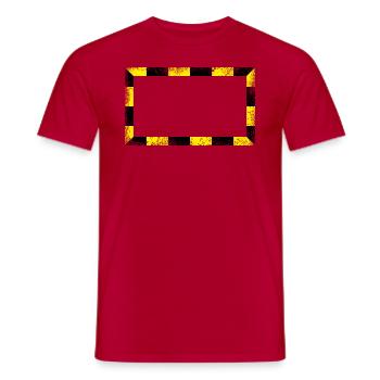 Rahmen - Gelb/ Schwarz - Männer T-Shirt - Rot - Vorne - AI Model Male 178 dark (178cm)