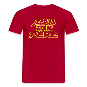 Je suis ton père - T-shirt homme - rouge - Devant - AI Model Male 178 dark (178cm)