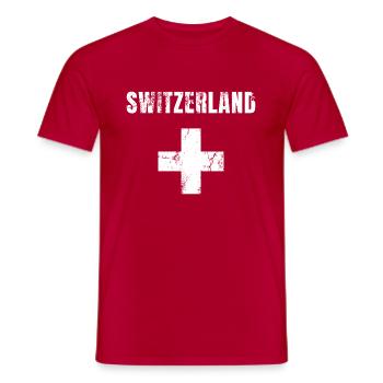 Suisse Suisse Suisse drapeau drapeau croix - T-shirt homme - rouge - Devant - AI Model Male 178 dark (178cm)