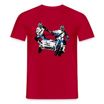 Sidecarcross - Sidecar Moto Cross - Men's T-Shirt - red - Front - AI Model Male 178 dark (178cm)