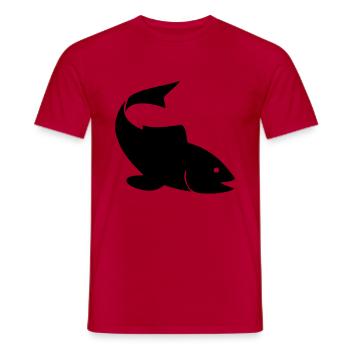 fish fishing - Männer T-Shirt - Rot - Vorne - AI Model Male 178 dark (178cm)