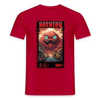 Monster over Tokyo - Männer T-Shirt - Rot - Vorne - AI Model Male 178 dark (178cm)