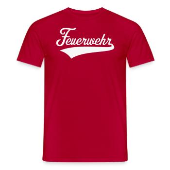 Feuerwehr (Feuerwehrmann / Feuerwehrfrau / White) - Männer T-Shirt - Rot - Vorne - AI Model Male 178 dark (178cm)