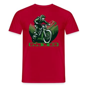 MTB Bike - Männer T-Shirt - Rot - Vorne - AI Model Male 178 dark (178cm)