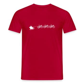 Christmas sled bike - Men's T-Shirt - red - Front - AI Model Male 178 dark (178cm)