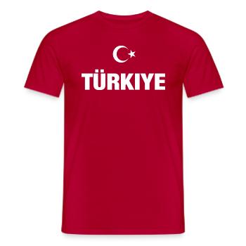 Türkiye Turkey Turkish flag football gift - Men's T-Shirt - red - Front - AI Model Male 178 dark (178cm)