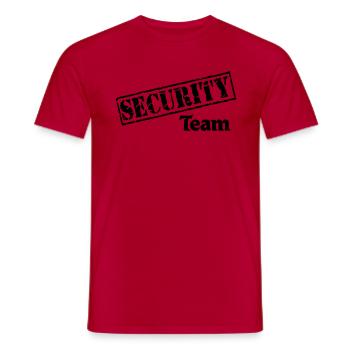 Security Team - Men's T-Shirt - red - Front - AI Model Male 178 dark (178cm)