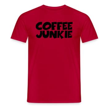 Coffee Junkie - T-shirt homme - rouge - Devant - AI Model Male 178 dark (178cm)