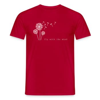 Minimals "Fly with the wind" - Männer T-Shirt - Rot - Vorne - AI Model Male 178 dark (178cm)