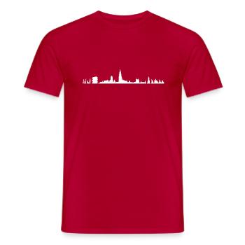 Skyline d'Anvers - T-shirt homme - rouge - Devant - AI Model Male 178 dark (178cm)
