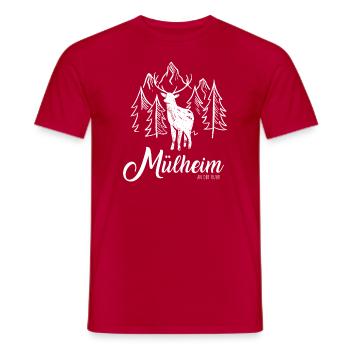 mülheim an der ruhr - T-shirt homme - rouge - Devant - AI Model Male 178 dark (178cm)