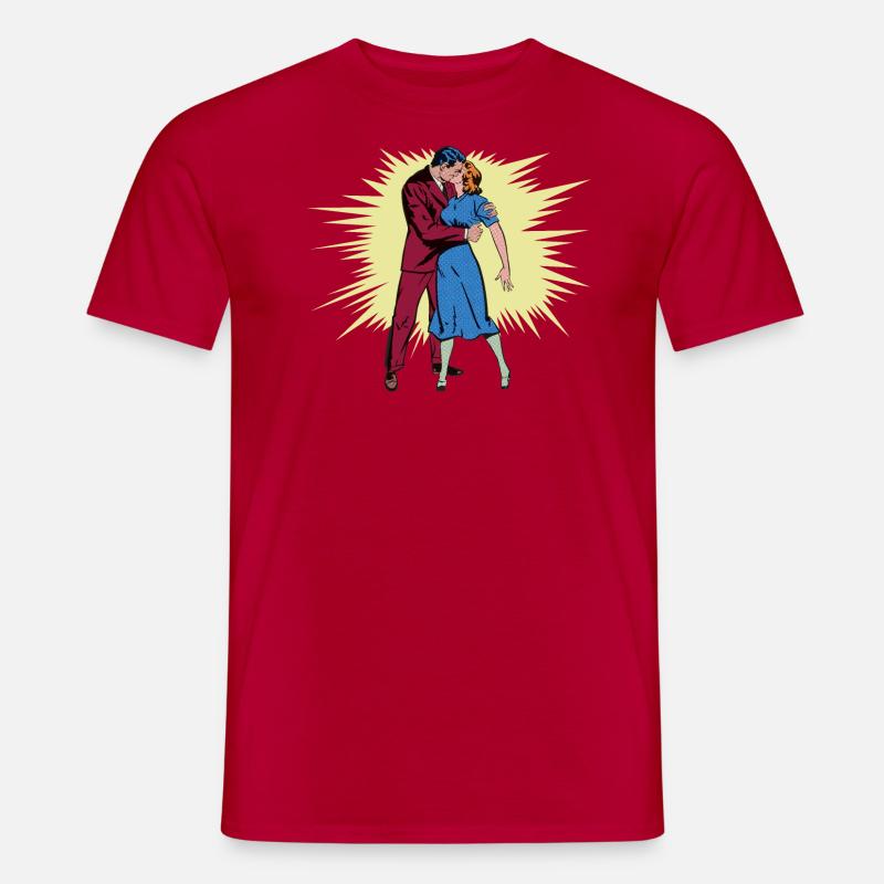 Der stehende Kuss - Männer T-Shirt - Rot