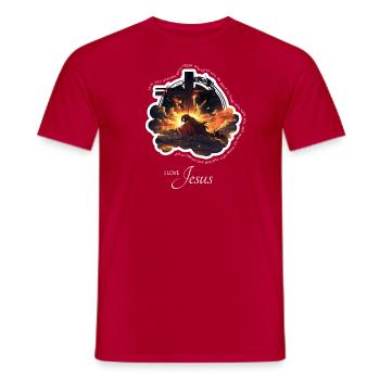 Eternal Jesus: Sacred T-shirt - Men's T-Shirt - red - Front - AI Model Male 178 dark (178cm)