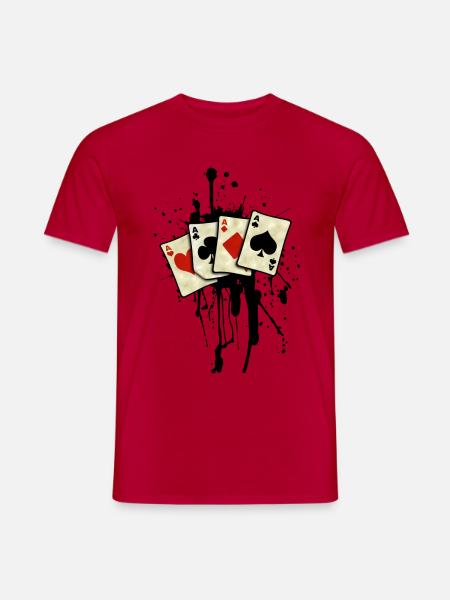 poker cards design - Men's T-Shirt - red