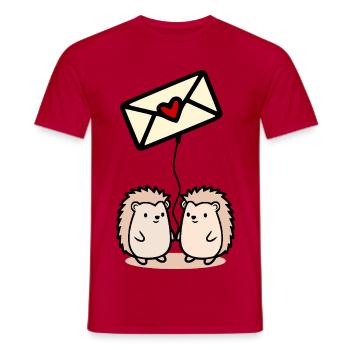 Liebesbriefe Valentinstag - Männer T-Shirt - Rot - Vorne - AI Model Male 178 dark (178cm)