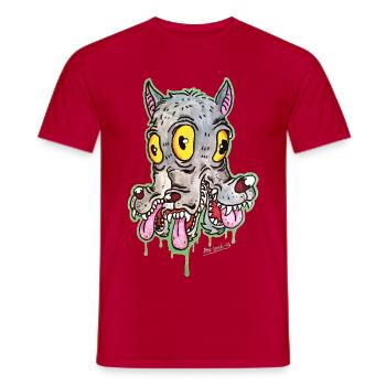 Monstre-loup - T-shirt homme - rouge - Devant - AI Model Male 178 dark (178cm)