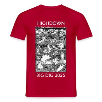 Big Dig 2025 Doodle-Kunstwerk - Männer T-Shirt - Rot - Vorne - AI Model Male 178 dark (178cm)