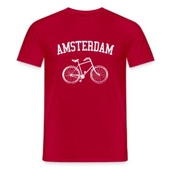 Amsterdam - Männer T-Shirt - Rot - Vorne - AI Model Male 178 dark (178cm)