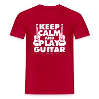 guitare - T-shirt homme - rouge - Devant - AI Model Male 178 dark (178cm)