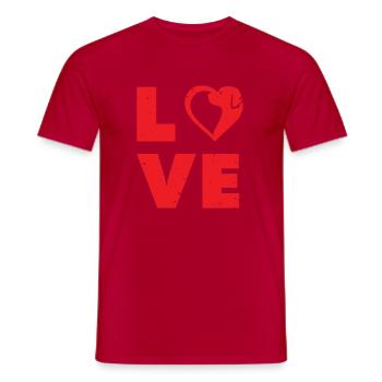 chien amour de chien propriétaire de chien amoureux des chiens chiens - T-shirt homme - rouge - Devant - AI Model Male 178 dark (178cm)