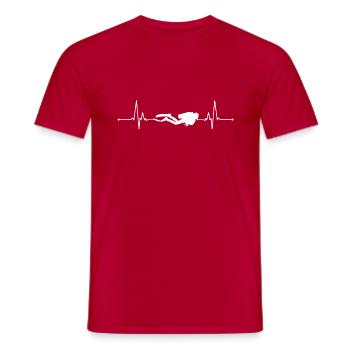Battement de coeur de plongée - T-shirt homme - rouge - Devant - AI Model Male 178 dark (178cm)
