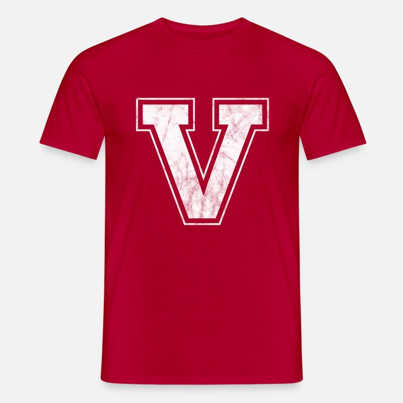 Buchstabe V - Männer T-Shirt - Rot